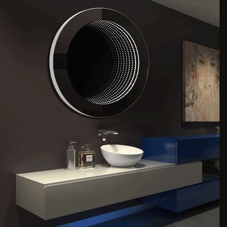 Round infinity led mirror